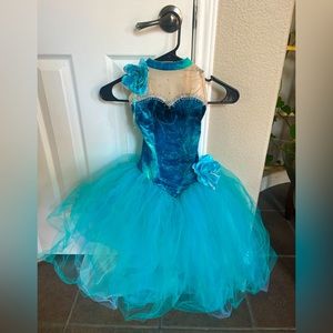 Girl’s Aqua Blue Tutu Dress (Halloween, Dance, Everyday)- Medium Child